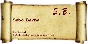 Sabo Barna névjegykártya