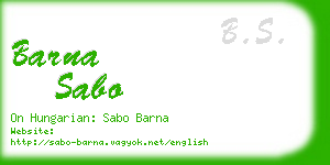 barna sabo business card